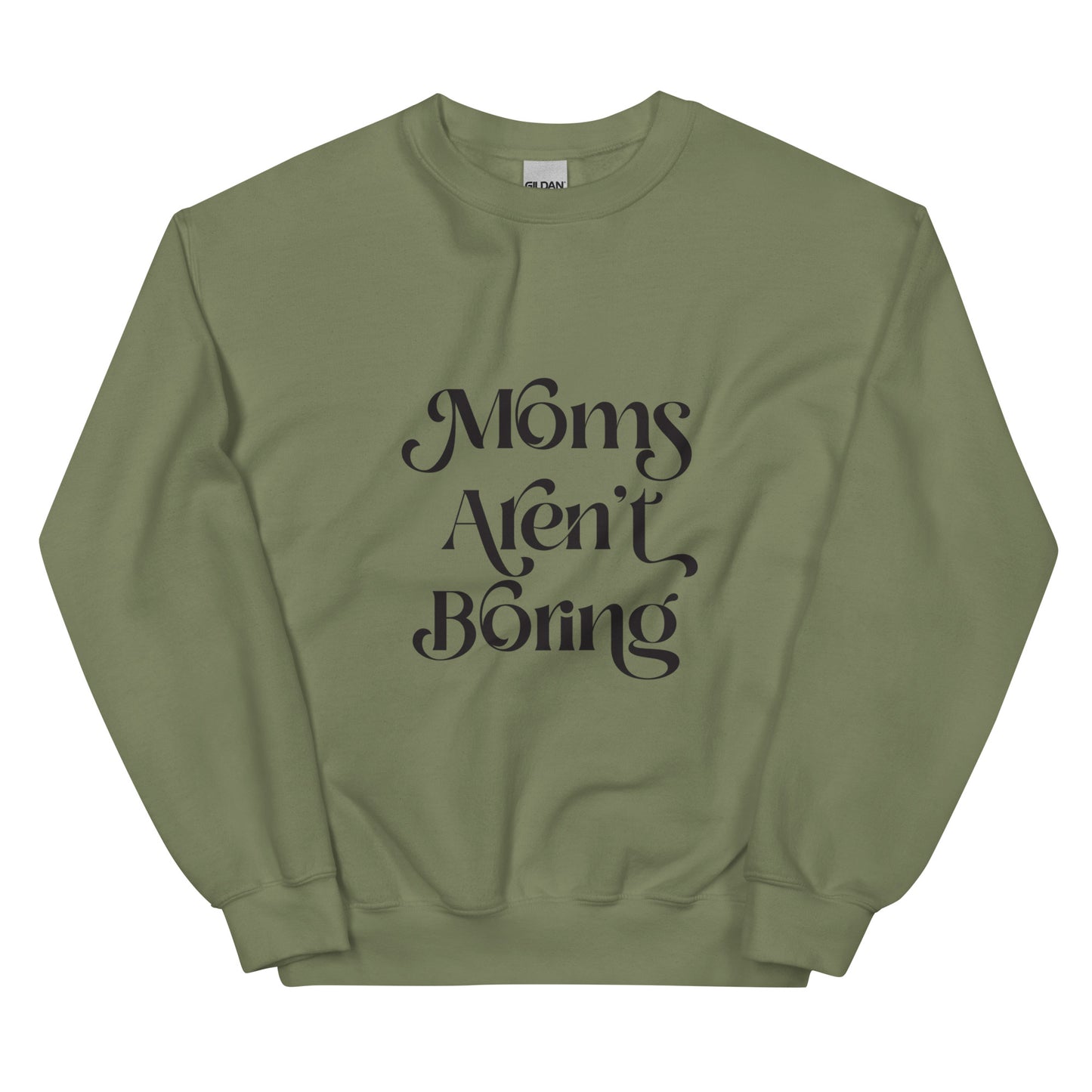 Moms Aren't Boring Black Lettering Crew